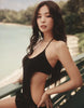 Frankies Bikinis x Jennie Kim crochet mini dress in black