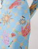 Never Fully Dressed mesh long sleeve midi dress in blue celestial print