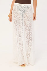 Luck & Trouble Yuri Lace Maxi Skirt White