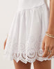 Mango 100% cotton strappy mini dress with embroidered skirt in white