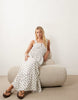 Miss Selfridge polka dot seersucker shirred detail maxi dress