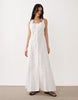 Esmée button down beach maxi dress in white