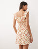 Wednesday's Girl ruffle detailing milkmaid minidress in rose print