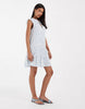 Vero Moda ruffle trim babydoll mini dress in blue and white floral print