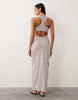 South Beach stripe jersey maxi dress in multi
