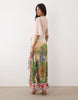 Hope & Ivy flutter sleeve wrap maxi dress in pink floral boarder scene