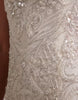 ornate crystal embellished square neck mini dress in ivory