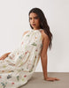 VILA halter neck tiered maxi dress in cream floral print