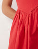 corset waist mini dress in red