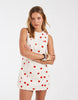 mini dress in red polka dots
