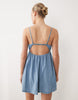 Abercrombie & Fitch strappy flowy mini skort dress with built-in bra in light blue