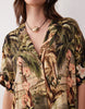 bowling shirt dress in vintage tropical print