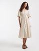 ONLY linen look midi shirt dress in beige
