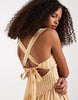 Free People laurel plaid drop waist mini dress in neutral stripe combo