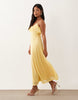 Vero Moda Petite ruffle bust chiffon cami midaxi dress in golden yellow