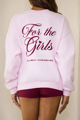 BASE Girls Club Graphic Round Neck Sweatshirt Pink