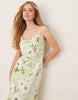 Vila satin floral midaxi dress in pale green