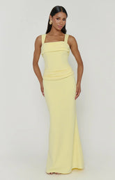 Danielle Maxi Dress ~ Pale Yellow Stretch
