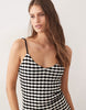 crochet jersey maxi sundress in mono stripe