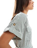 Vero Moda mini shirt dress with pockets in khaki green stripe