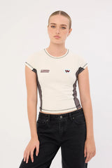 Worship Anytime Panelled Cap Sleeve Tee Zine/Worn Black
