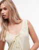 Reclaimed Vintage textured low v sundress in butter yellow