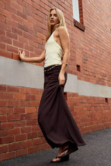 Luck & Trouble Aliyah Maxi Skirt Brown