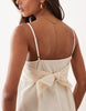 Kaiia exclusive stretch cotton rich foldover drape detailing cami maxi dress in cream