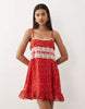 Dippin' Daisy's C'est La Vie beach mini dress in red floral