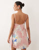 Abercrombie & Fitch ruched mini dress with built in shorts in floral striped print