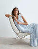 ARRANGE textured maxi dress with frill detail in blue