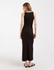 ribbed midaxi tank dress in chocolate