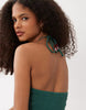 Mango Teen halterneck tiered maxi dress in green