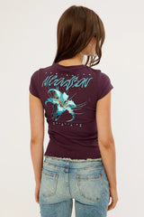 Neovision Spider Lily Baby Tee Burgundy