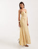 printed mesh exposed seam sculpted cupped maxi dress in polka dot