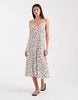 ONLY floral print cami midi dress in white