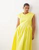 ARRANGE Curve pleated cinched waist maxi dress in yellow