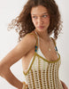 Tara tassel macramé beach maxi dress in lime stripes