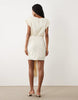 Pretty Lavish Hattie jacquard cap sleeveless fringe tie detail mini dress in cream