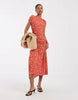 & Other Stories jersey maxi dress with ruched detail in red floral print