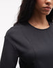 Monki mini dress with ruffle hem detail in black