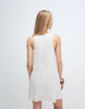 Monki linen blend sleeveless a-line mini dress with frayed edges in white