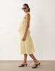 Mamalicious Maternity sleeveless drop hem detail midi dress in yellow