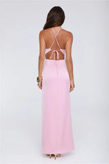 Pearl District Satin Maxi Dress Pink