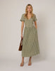 Nobody's Child Eliza v-neck short sleeve midi dress in green gingham