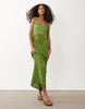 slub stitch beaded maxi dress in sage