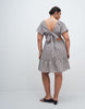 Noisy May Curve tiered seersucker mini dress with open tie back in chocolate gingham