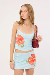 Motel Boril Top Mono Flower Blue/Orange