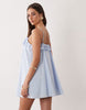 The Frolic exclusive cotton blend lace godet frill edge cami mini dress in baby blue