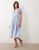 Abercrombie & Fitch milkmaid maxi dress in blue floral print